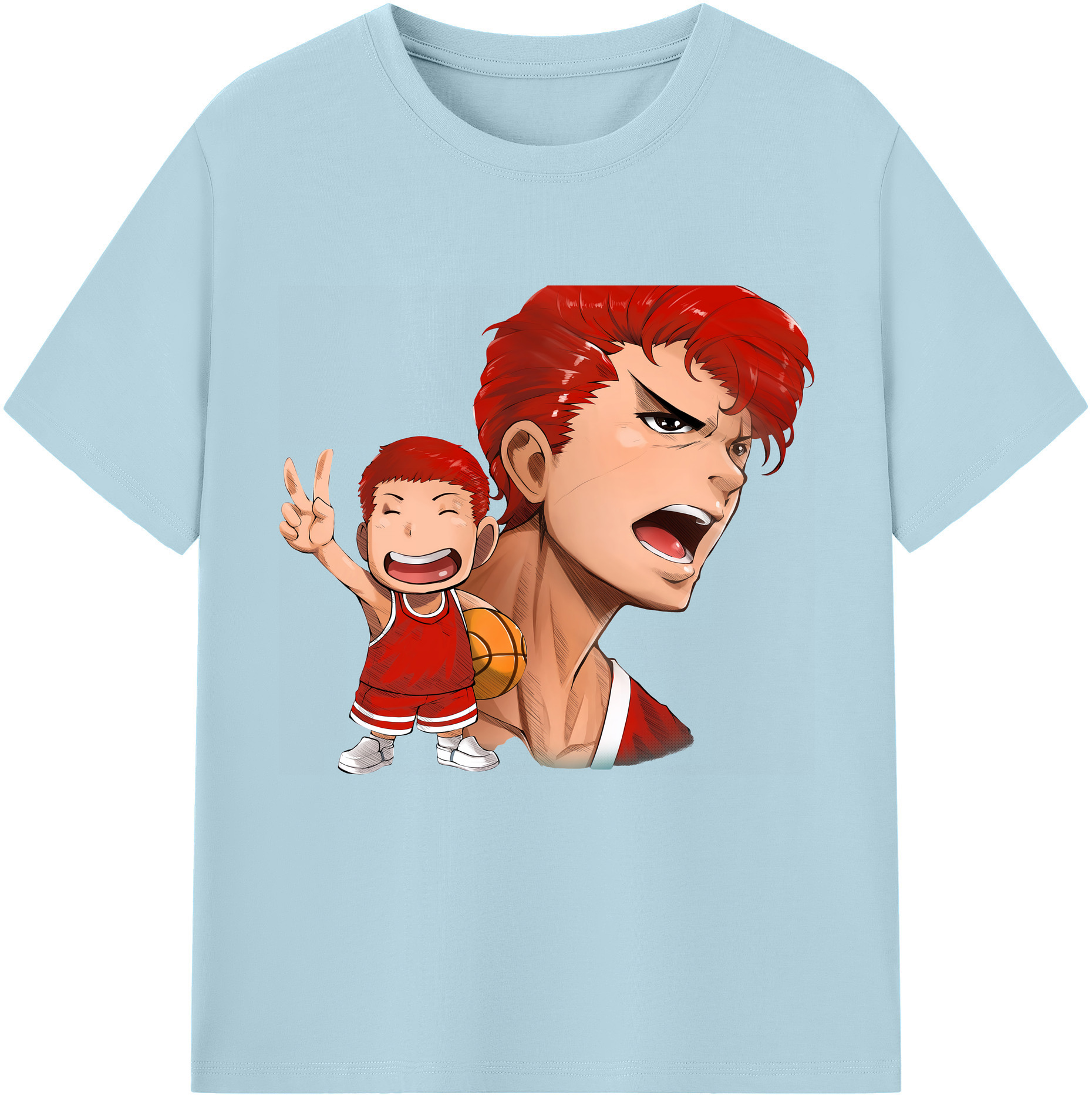 SLAM DUNK／スラムダンク 綿100％半袖Tシャツ（フロントプリント）